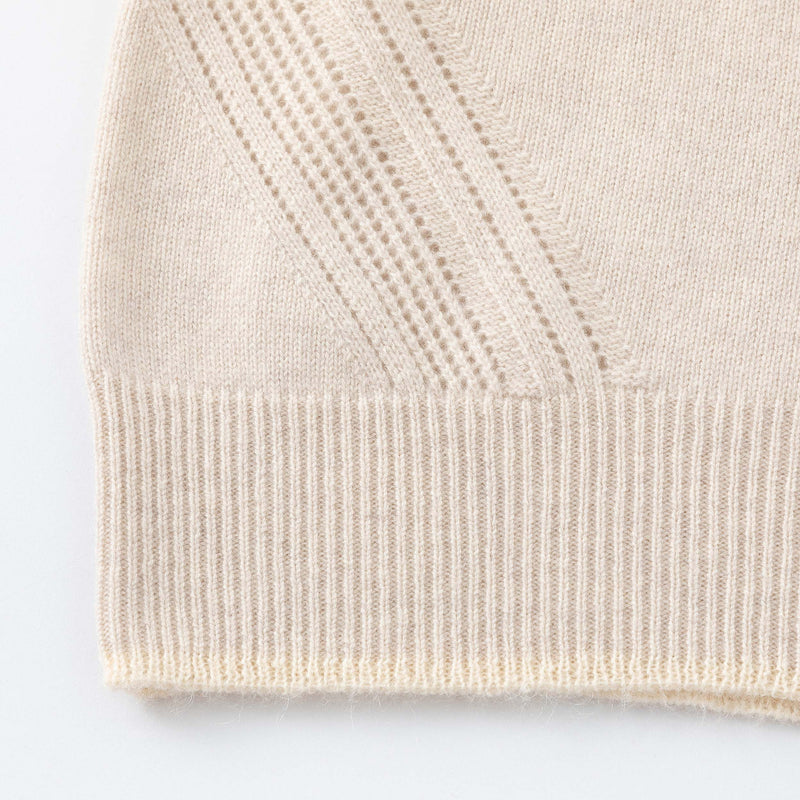 N.08 CASHMERE BLEND CONTRAST CREW SWEATER - SHELL