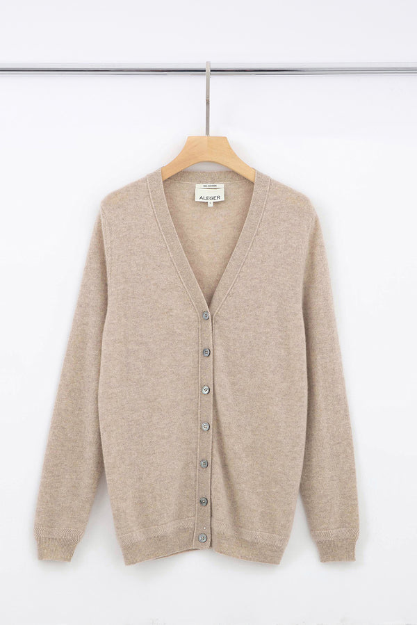N.05 CASHMERE BLEND OVERSIZED CARDIGAN - CHAMPAGNE - Only S, L Left