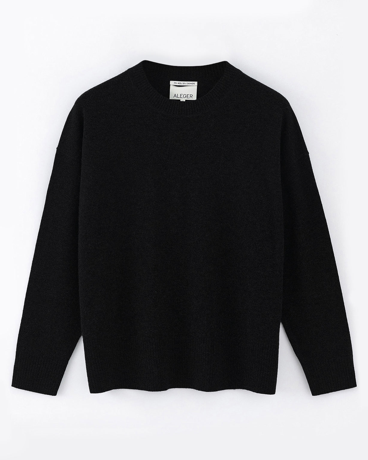 N.20  CASHMERE BLEND OVERSIZE CREW - BLACK- Only XS Left