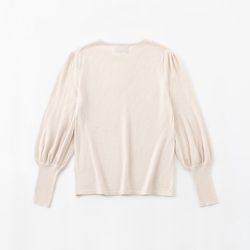 N.33 ALEGER Cashmere Blend Bell Sleeve Sweater - LIGHT SHELL