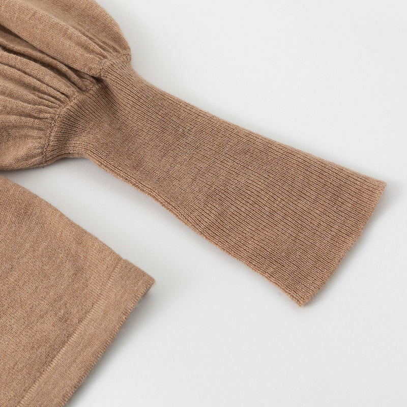 N.33 ALEGER Cashmere Blend Bell Sleeve Sweater - NUTMEG