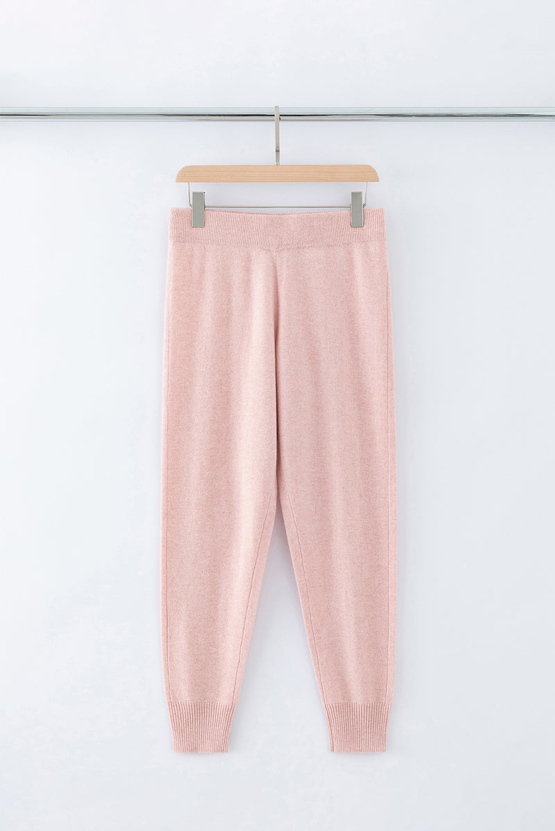 N.46 100% CASHMERE CLASSIC TRACK PANT - ROSE - Only S, M Left
