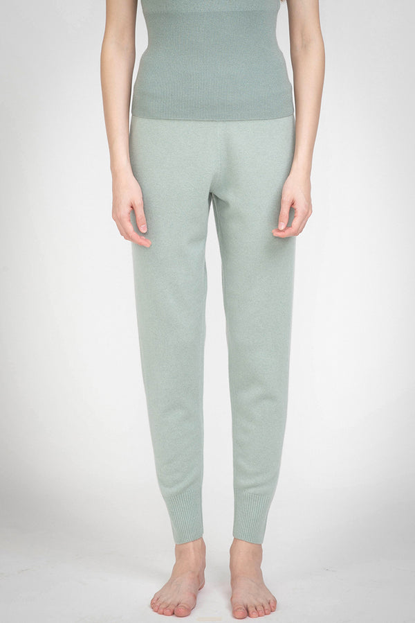 N.46 ALEGER 100% Cashmere Classic Track Pant - LIGHT MOSS - Only XS, S Left