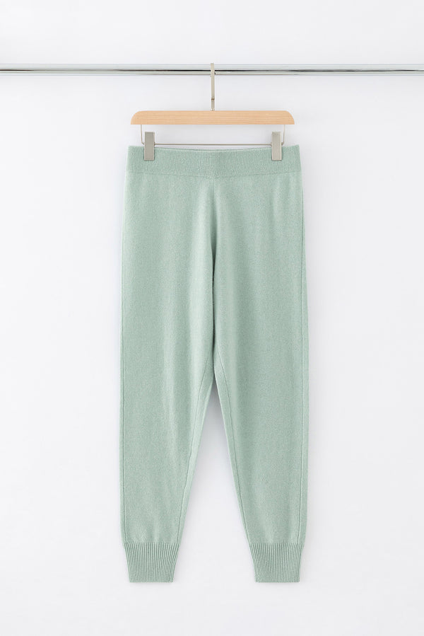 N.46 ALEGER 100% Cashmere Classic Track Pant - LIGHT MOSS - Only XS, S Left