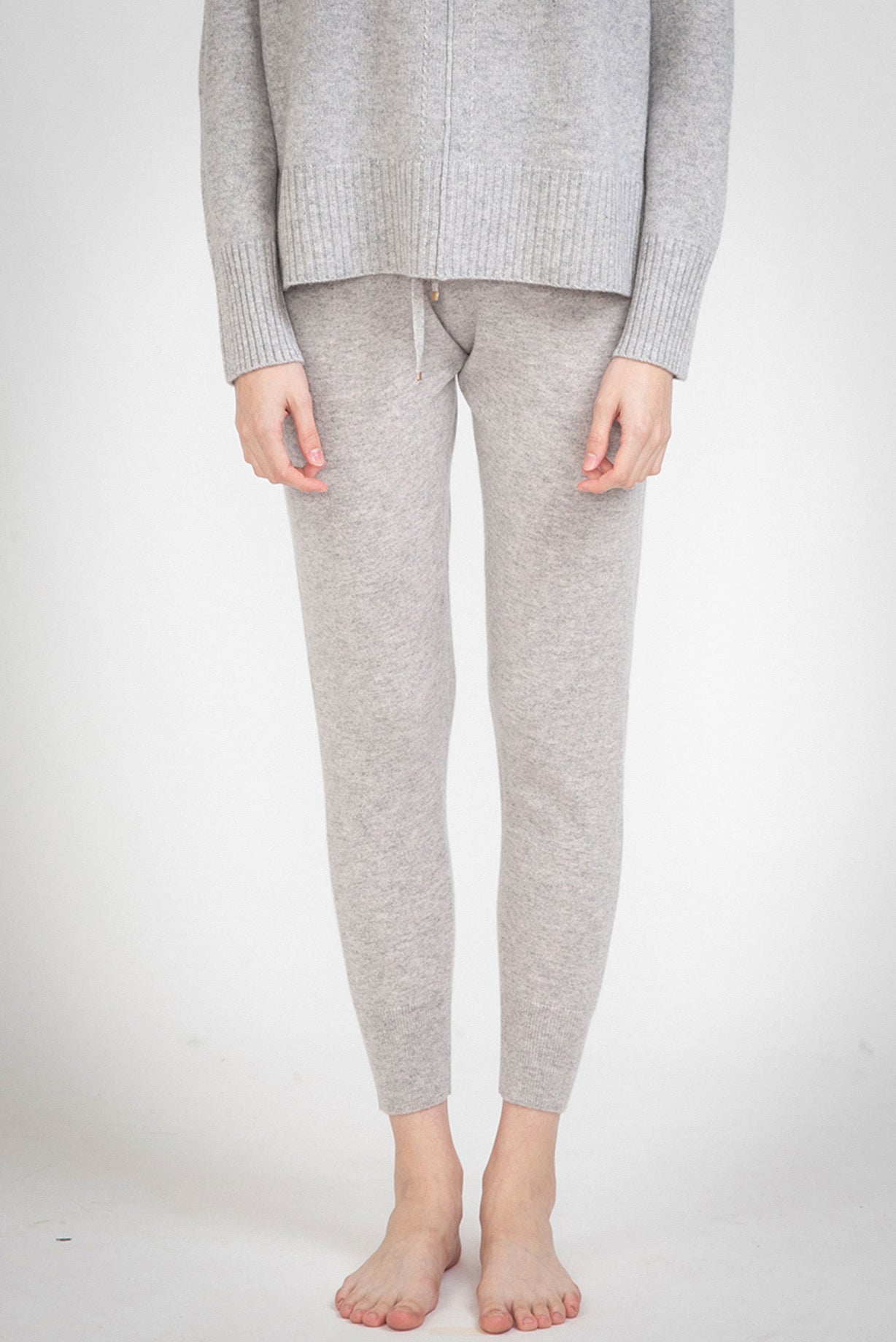 N.46 ALEGER 100% Cashmere Classic Track Pant - POLAR GREY - Only S Left