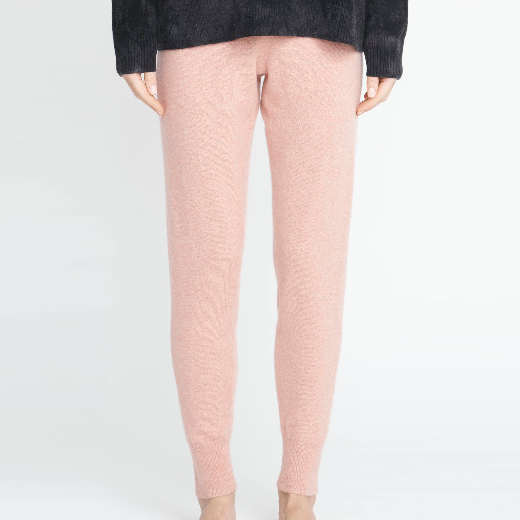 N.46 100% CASHMERE CLASSIC TRACK PANT - ROSE - Only XS, S, M Left