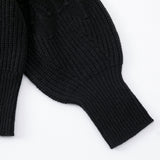 N.57 CASHMERE BLEND BOBBLE CROPPED SWEATER - BLACK - Only M left