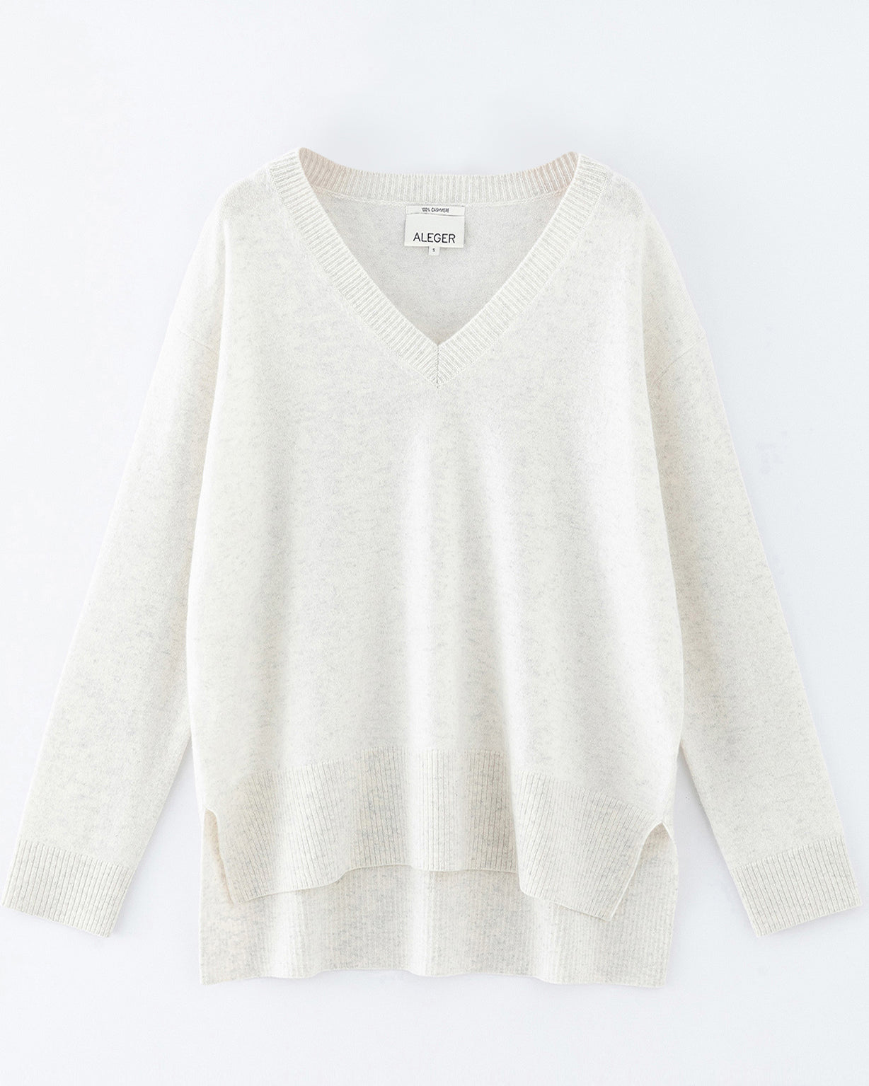 N.21 100% CASHMERE OVERSIZED HIGH LOW  V NECK - TERRY