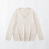 N.21 CASHMERE + PIMA COTTON OVERSIZED HIGH LOW V NECK - PROSECCO