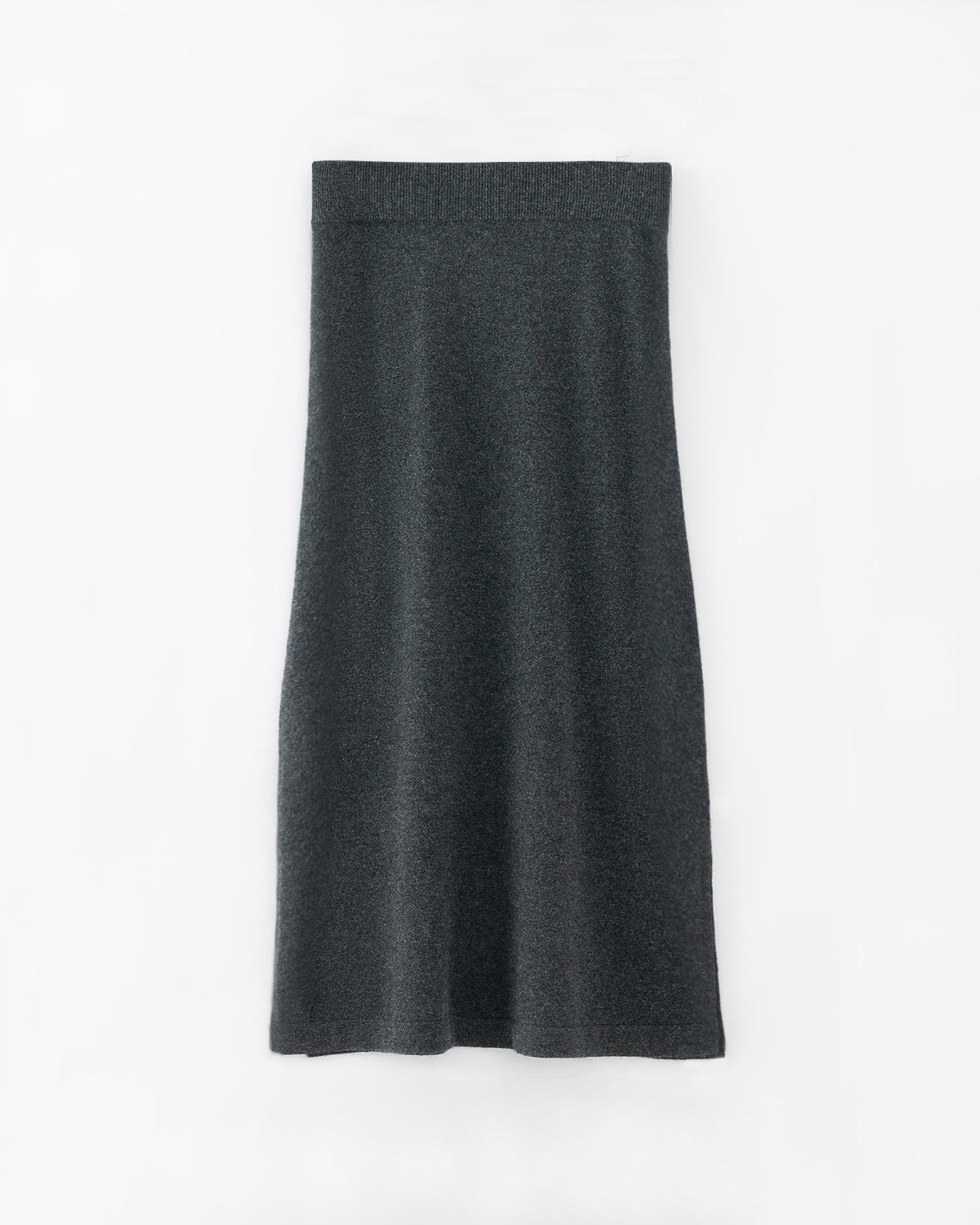 N.56 CASHMERE BLEND A-LINE SKIRT - DARK MARL GREY