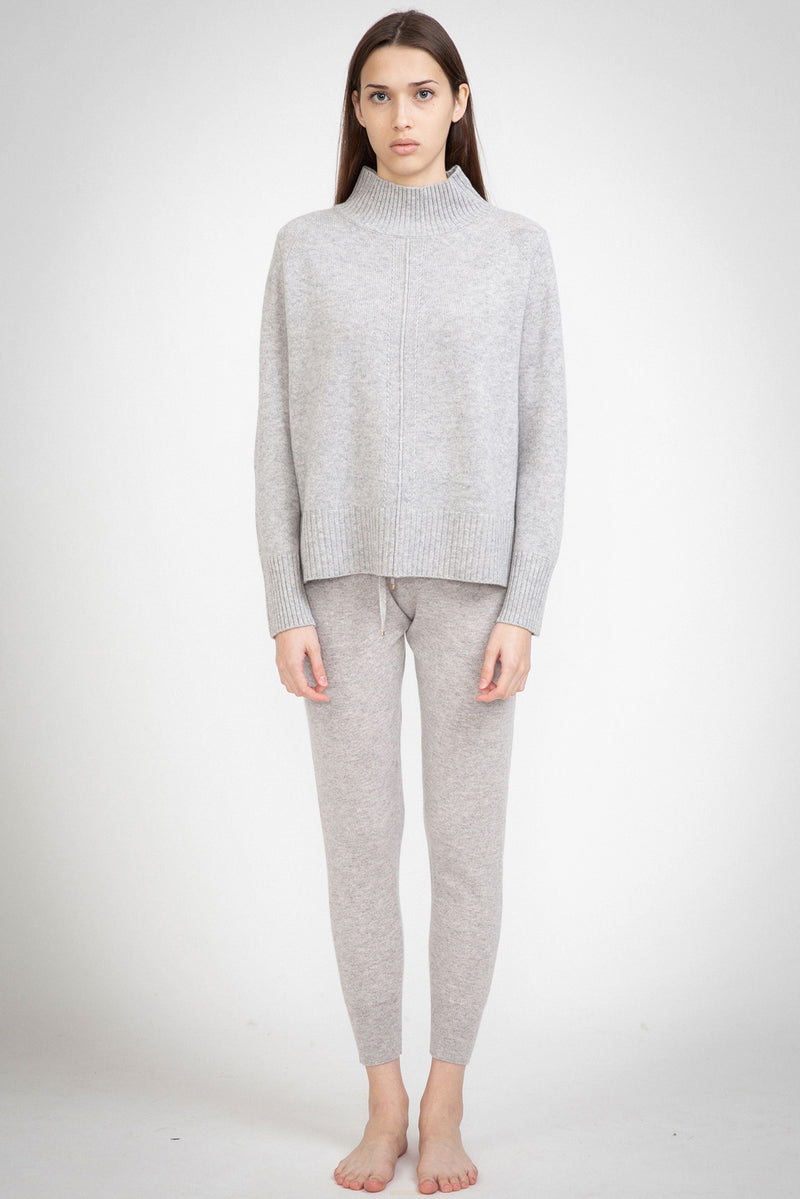 N.46 ALEGER 100% Cashmere Classic Track Pant - POLAR GREY - Only S Left