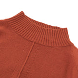 N.93 CASHMERE BLEND MINI CABLE DETAIL FUNNEL NECK - SIENNA