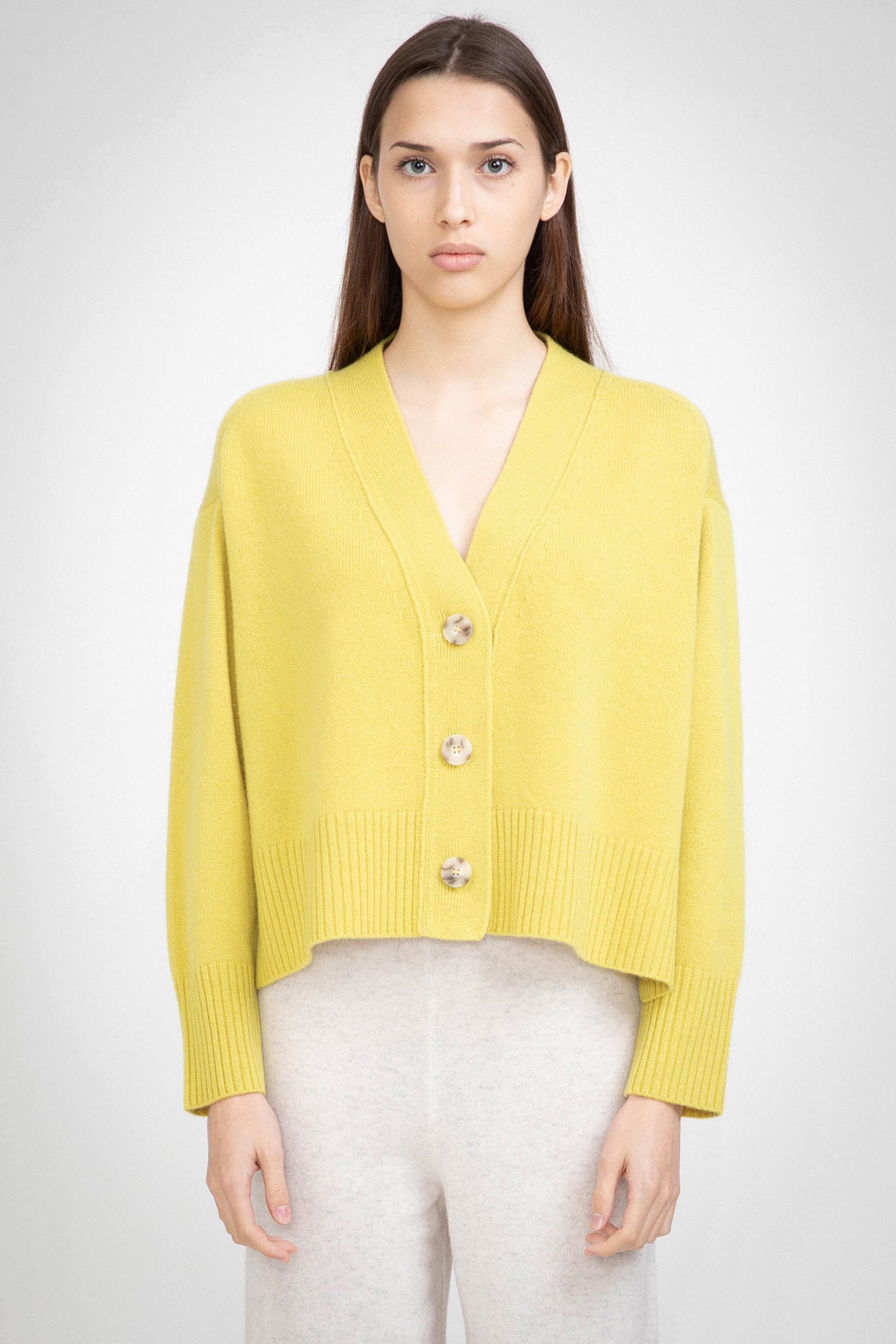 N.99 CASHMERE BLEND HI-LOW OVERSIZED 3 BTN CARDIGAN - GIN FIZZ