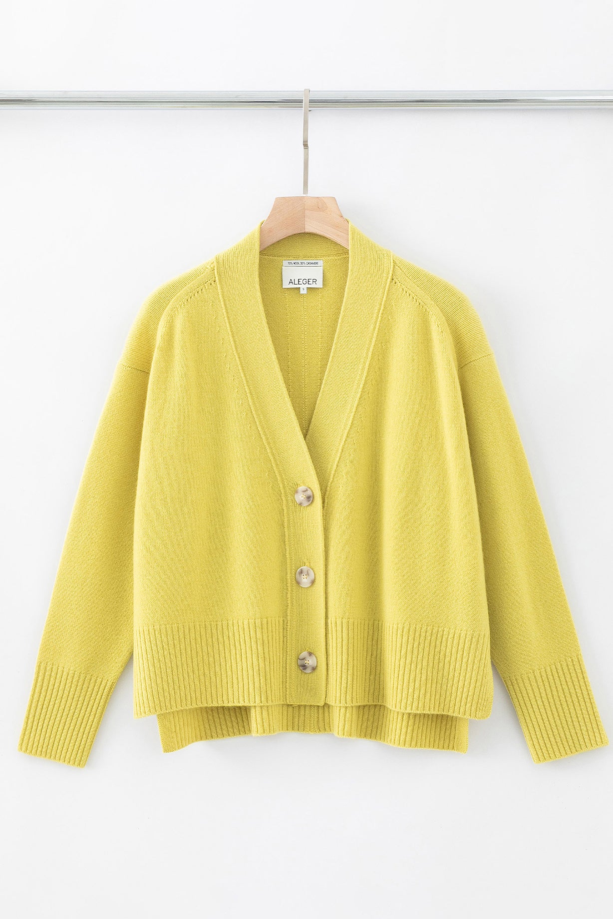 N.99 CASHMERE BLEND HI-LOW OVERSIZED 3 BTN CARDIGAN - GIN FIZZ