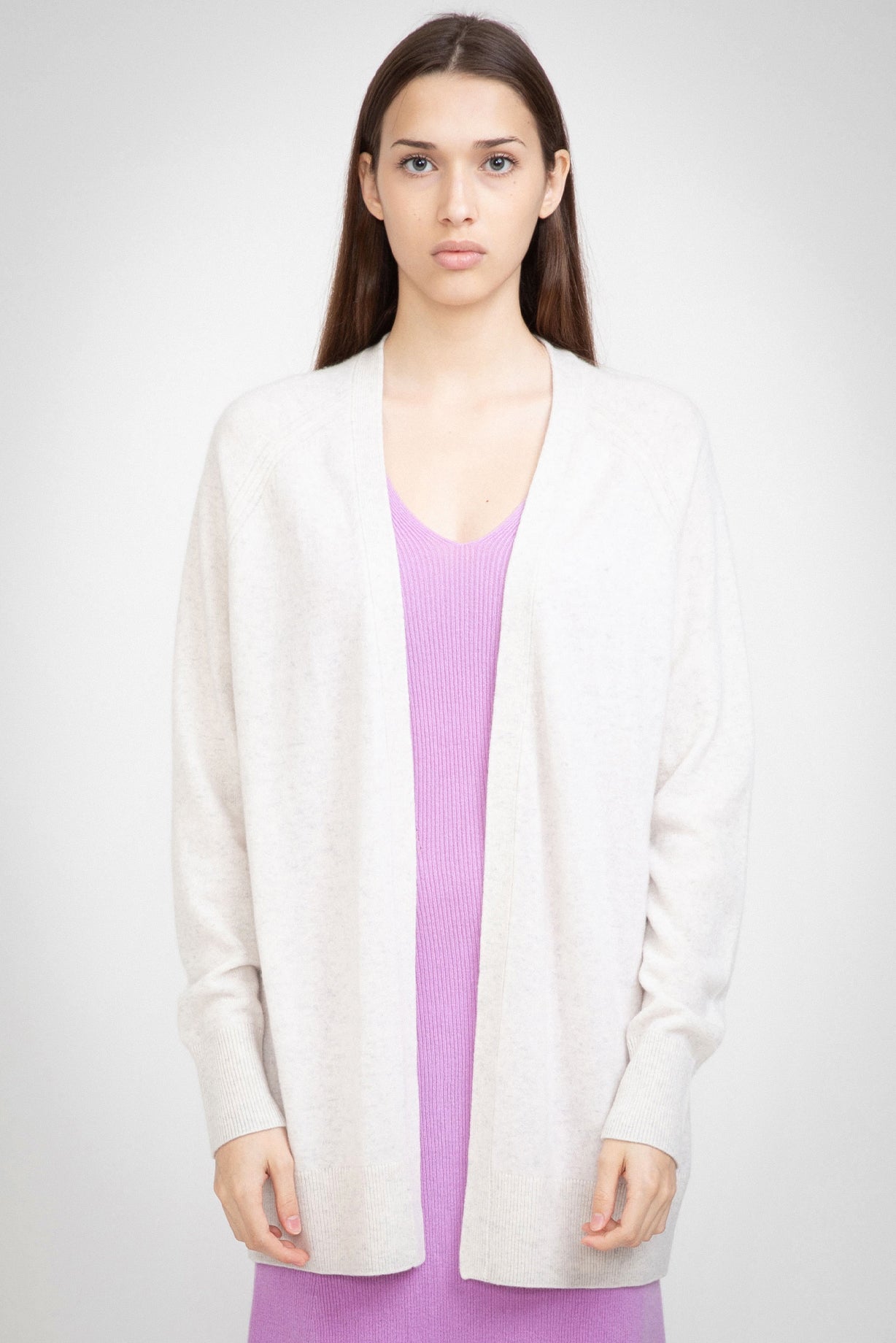 N.04 100% CASHMERE OPEN FRONT OVERSIZED CARDIGAN - TERRY