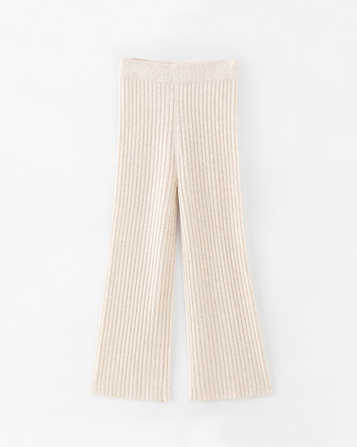 N.103 CASHMERE BLEND RIBBED WIDE LEG PANT - SHELL
