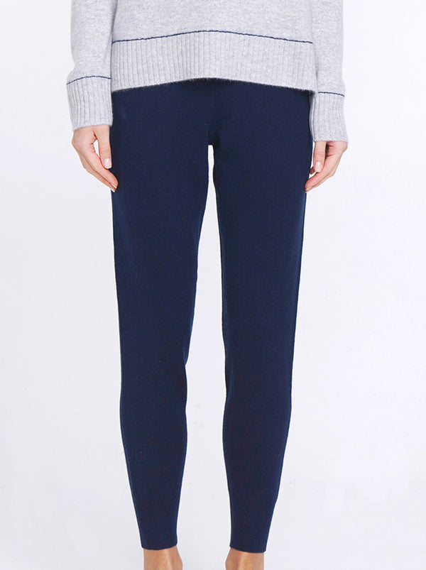 N.46 ALEGER 100% Cashmere Classic Track Pant - MIDNIGHT
