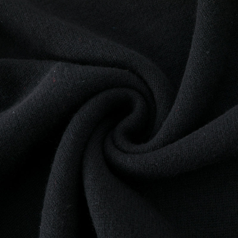 N.07 ALEGER Cashmere Blend Chunky Polo - BLACK - Only XS Left