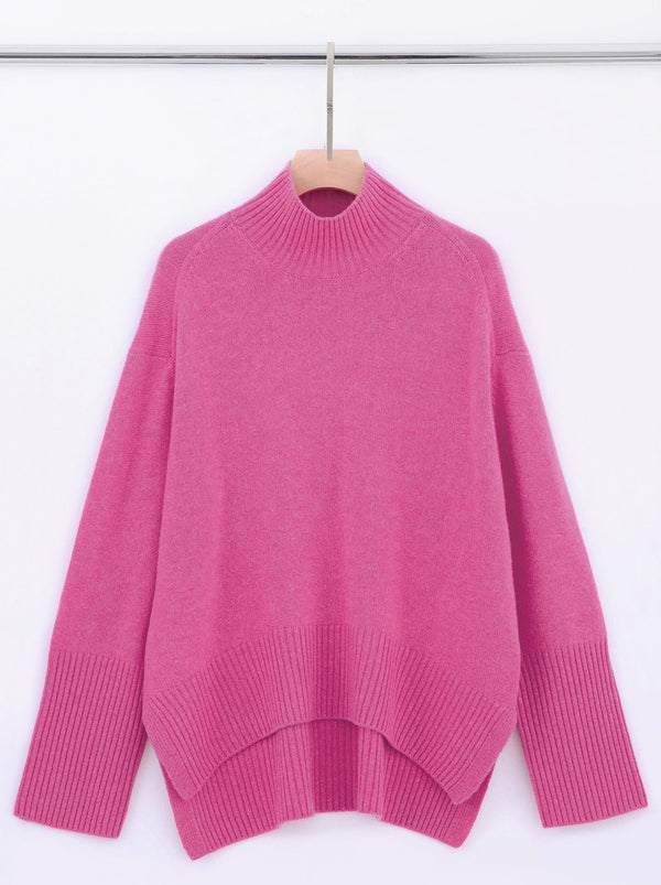 N.07 ALEGER Cashmere Blend Chunky Polo - SB PINK - Only S Left