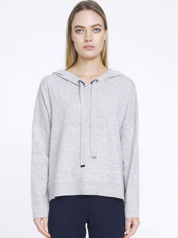 N.37 ALEGER 100% Cashmere Oversized Hoody - POLAR GREY - Only XS Left