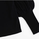 N.33 ALEGER Cashmere Blend Bell Sleeve Sweater - BLACK